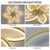 31'' Ceiling Fan With Light w/DC Motor 7 Blades Hanging Fan Light Fixtures Timer
