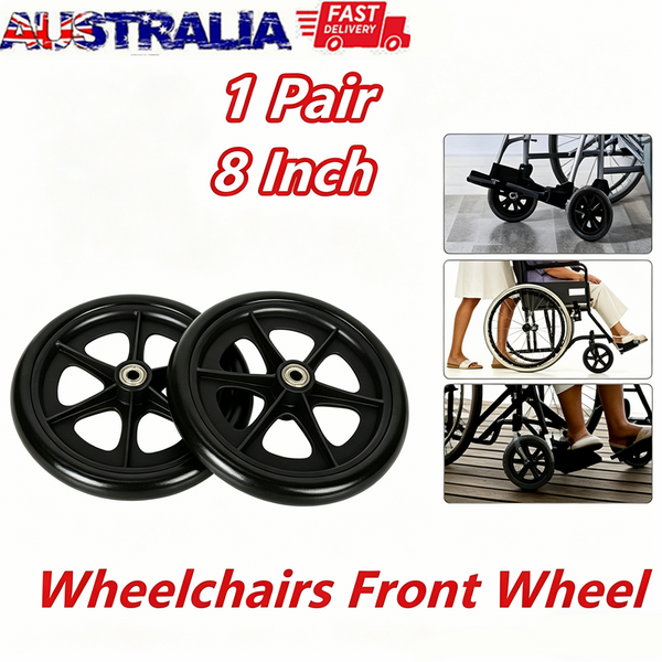 2× Replacement Parts 8'' Front Rear Wheel for Wheelchair Rollator Walker AU