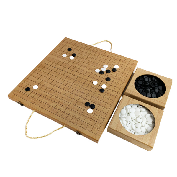 Folding Baduk Weiqi Board Game Portable Wooden Timber Strategy Go Game Set Gift