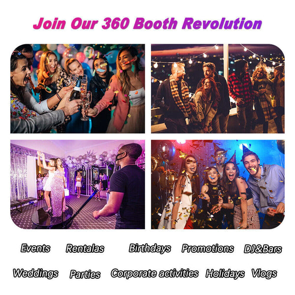 360 Spin Photo Booth Dia 100cm Automatic Rotating Video Booth w/ Flight case