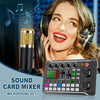 Podcast Studio Equipment Kit F998 Live Sound Card Audio Mixer w/ Mic 3m Earphone