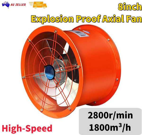 Explosion Proof Axial Flow Fan Silent Exhaust Fan Suction Blower Ventilation AU
