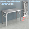 120CM Stainless Steel Folding Table Portable Camp Picnic Party Dining Table AU