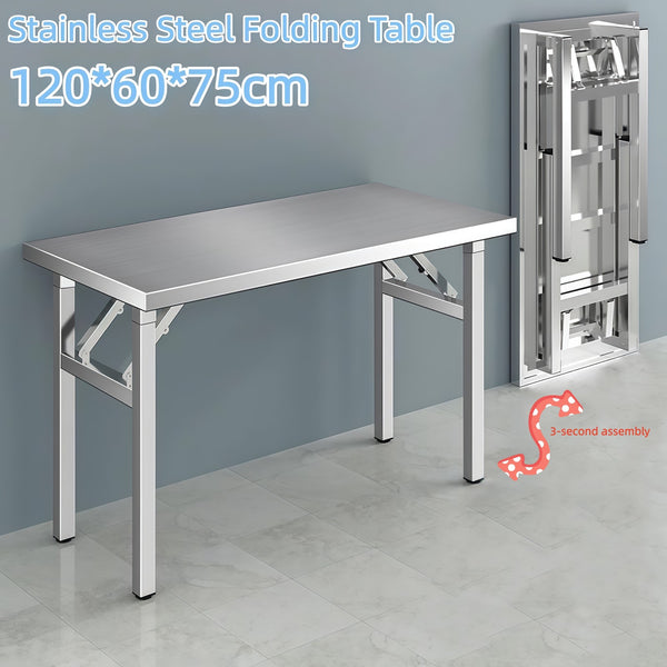 120CM Stainless Steel Folding Table Portable Camp Picnic Party Dining Table AU