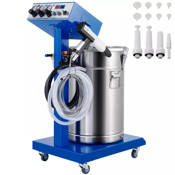 450g/min Electrostatic Powder Coating Spray Gun 45L Powder Hopper Trolley AU