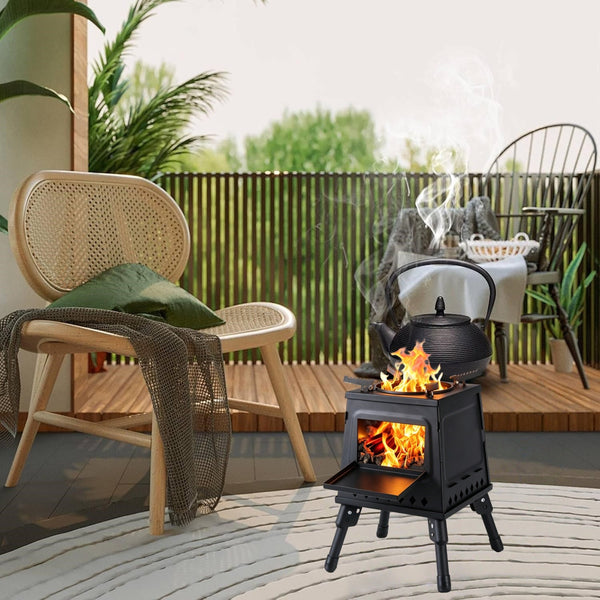 Camping Wood Stove Portable Wood Burning Stove Folding Camp Heat Outdoor Stove