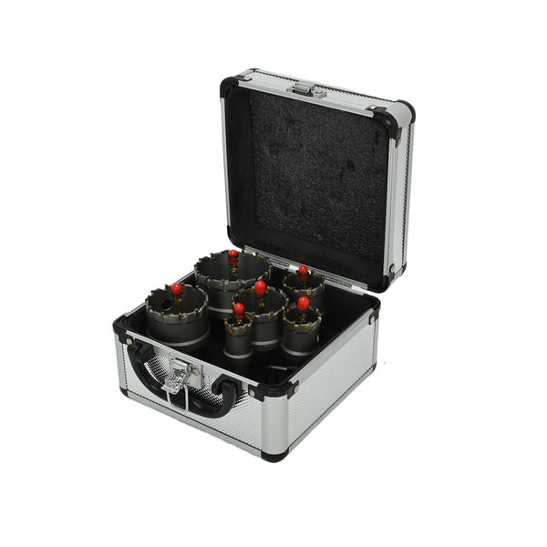 6 PCS 22-65mm Carbide Tip TCT Drill Bit Hole Saw Set for Metal Stainless Steel