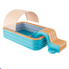 118" Inflatable Swimming Pool with Sun Shade Large Slide Kits Kids Water Playing
