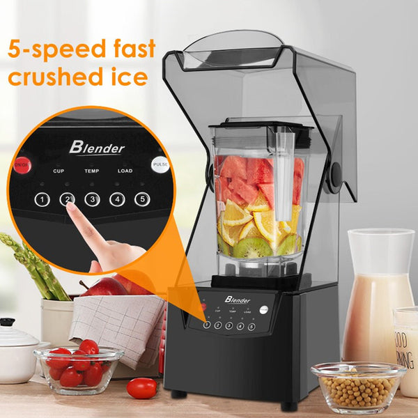 2L Commercial Blender Mixer W/ Cover Quiet Juicer Smoothie Mixer Food Processor
