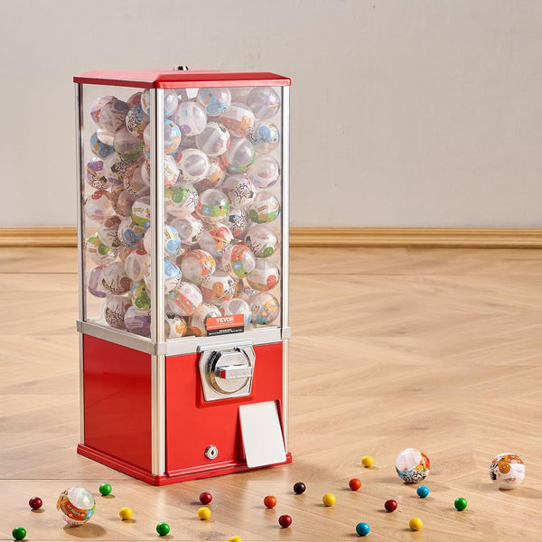 $2 Operated Gumball Vending Machine Toys Balls Egg Twisting Dispenser w/Lock