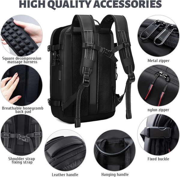 Vacuum Seal Travel Backpack 60L Exapandable Air Compression Built-in Pump