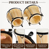 Bongo Drums 6”7” Wood Percussion Bongos for Kids Adults Beginners Natural Finish