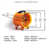 12'' Pipe Axial Fan Portable w/ 5m Hose&Handle Exhaust Fan for Spray Booth Paint