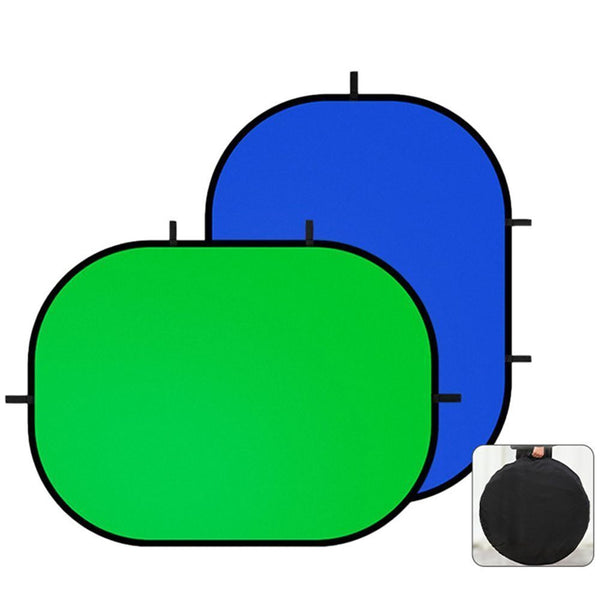Chromakey Backdrops Double Sided Green Screen & Blue Screen 2 in 1 Collapsible