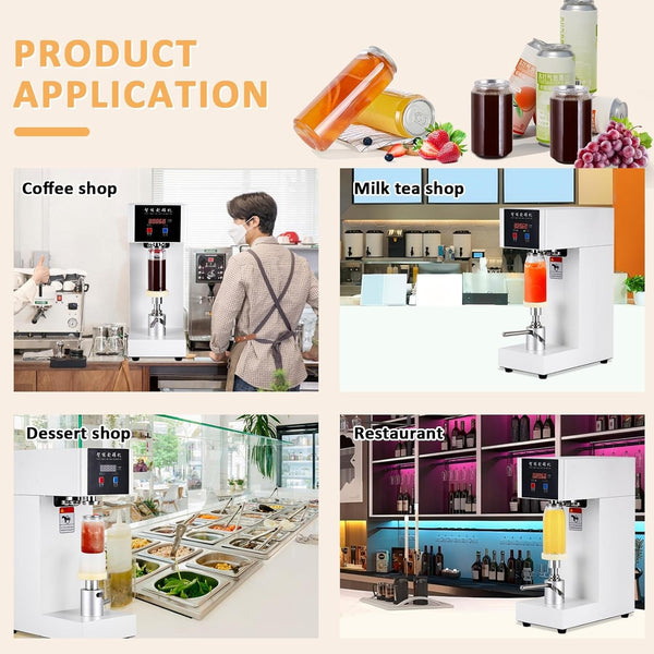 180W Electric Cans Sealer Beverage Seal Machine Milk Tea Drink Bottle Sealer AU