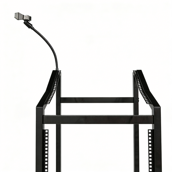 16U Audio Equipment Rack Rolling Network Rack AV Rack Stand with Wheels&Mic rack