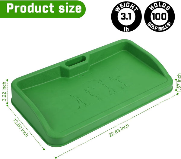 Golf Ball Tray with Cell Phone Holder Heavy Duty Golf Driving Range Ball Tray