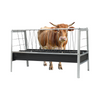 1.5M Feed Trough Goat Cattle Hay Grain Rubber Feeder Tray with Metal Bracket