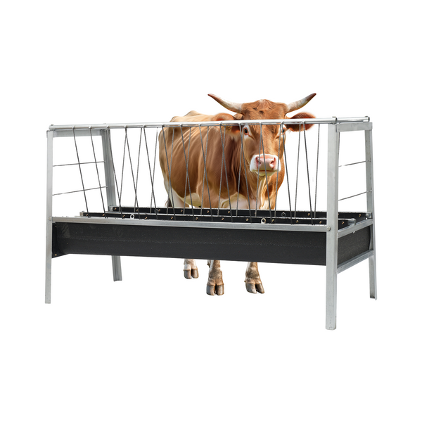 1.5M Feed Trough Goat Cattle Hay Grain Rubber Feeder Tray with Metal Bracket