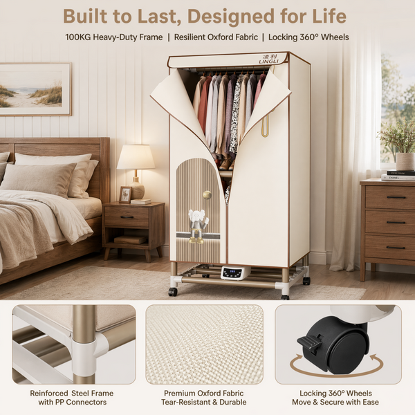 Clothes Dryer 2300W Drying Machine for Wet Laundry Three-Layer Warm Air Drying