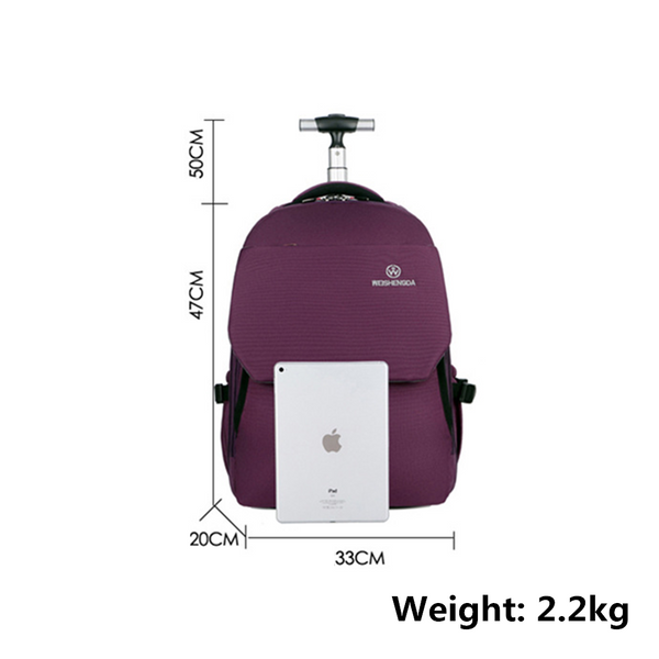 19'' Wheeled Rolling Backpack for Men Women Business Laptop Travel Bag AU