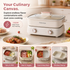 Electric Hot Pot Dual Sided with Divider Detachable Nonstick Shabu Hotpot Cooker