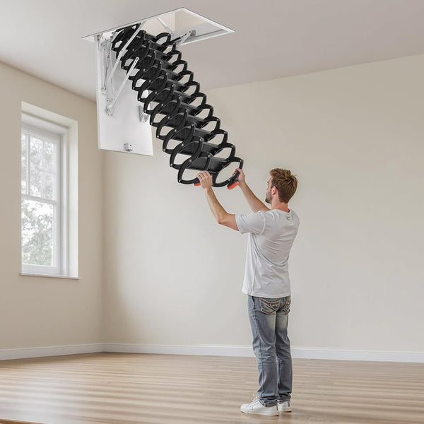 Electirc Attic Ladder Aluminum Folding 80*110 cm 9.4Ft With Remote Loft Stairs