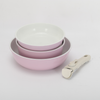 11Pcs Pink pots and Pans Set Removable Handle Nonstick Cookware Set Space Saving