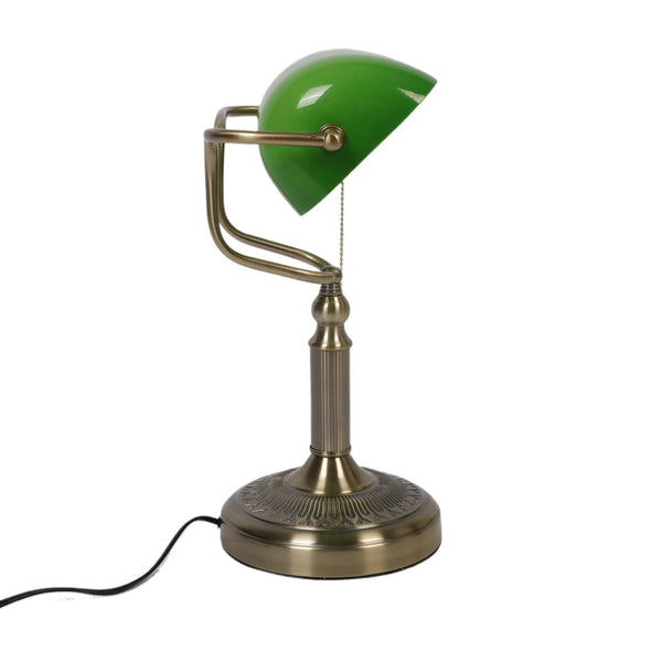 Classical Banker Desk Lamp Pull Chain Switch Green Glass Light Home Deco AU Plug