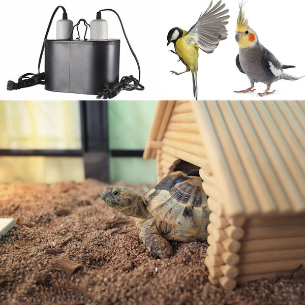 Reptile Lamp Double Dome UVB Light Head For Turtle Lizard with Separate Switches