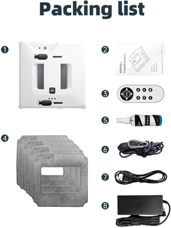 Window Cleaning Robot 3000Pa Remote Control Dual Water Spray Home Window Cleaner
