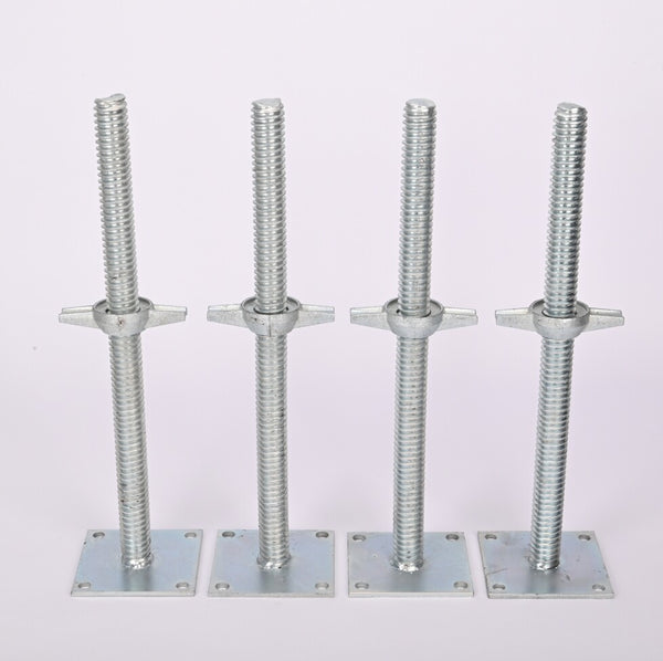4 Pcs Scaffolding Adjustable Leveling Jack Steel Screw Large Bearing Capacity