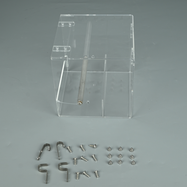 Acrylic Parrot Feeder Parrots Perch Stand Cage Automatic Bird Feeder Transparent
