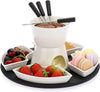 Ceramic Cholocate Fondue Set w/ 4 Bowls 4 Forks Melting Pot for Cheese Chocolate