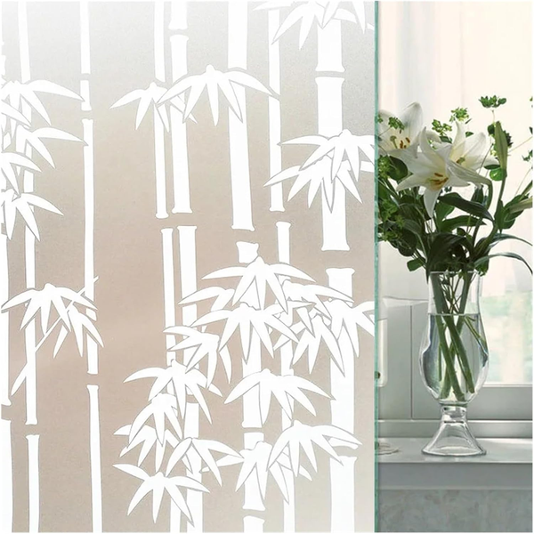 90cmx5m Frosted Window Privacy Film Glass Removable Privacy Film Bamboo Pattern