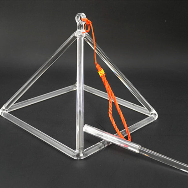 Quartz Crystal Pyramid Sound Healing Singing Clear Pyramid Triangle Crystal 8in