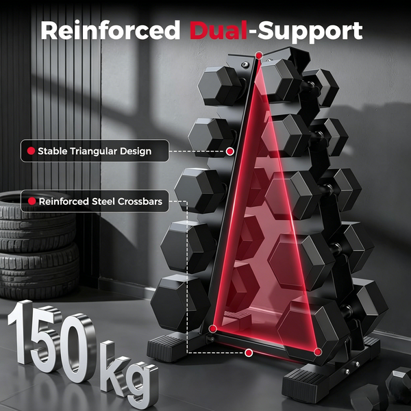 Dumbbell Rack Stand Only Weight Rack for Dumbbells Compact A-Frame Home Gym Use
