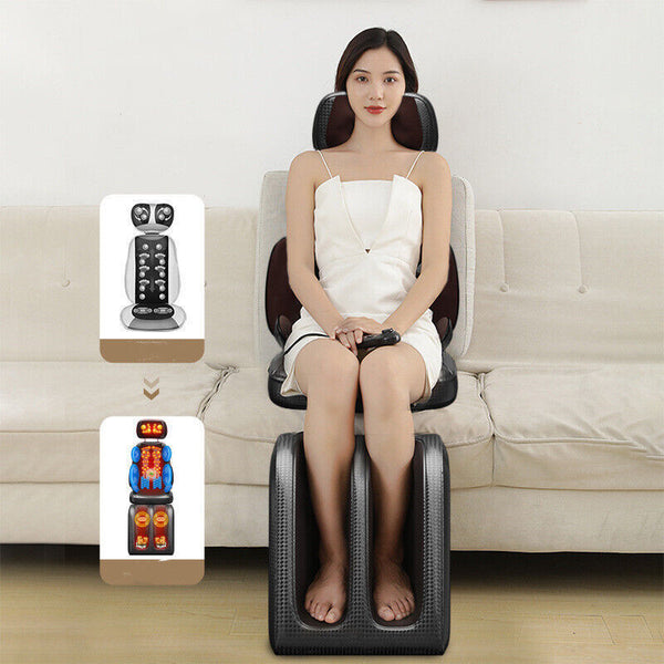 3D Massager Cushion Full Body Massage Mat Heating Vibration Kneading Shiatsu