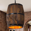 Wood Wine Barrel Pendant Lamp Kitchen Bar Hanging Ceiling Lamp Light Fixtures