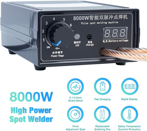 8000W Spot Welder Battery Welding Machine for 18650 Lithium Batteries Power