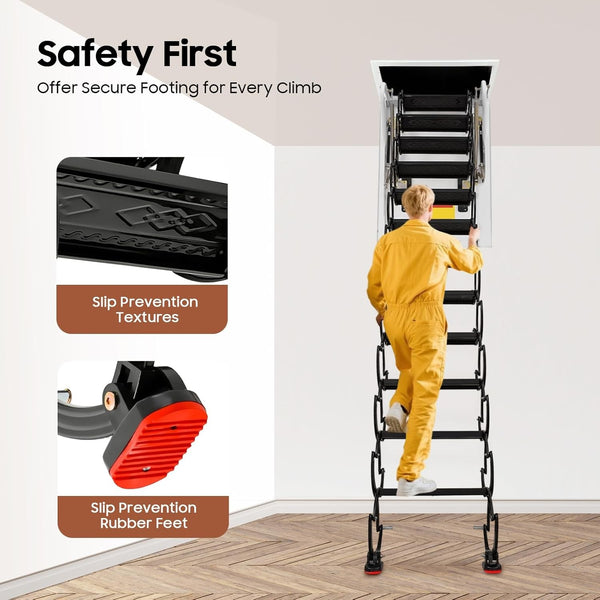 Electirc Attic Ladder Aluminum Folding 80*110 cm 9.4Ft With Remote Loft Stairs