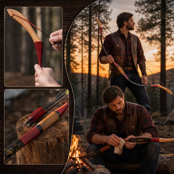 50lbs Recurve Bow and Arrow Set Traditional 50'' Archery Recurve Bow Hunting AU