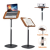 2-in-1 Floor Book&Laptop Lectern Stand Adjustable Angle Wooden Reading Holder