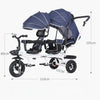 Twins Stroller Pram Tricycle Baby Double Seat Tandem Kids Toddler Ride-On Toy