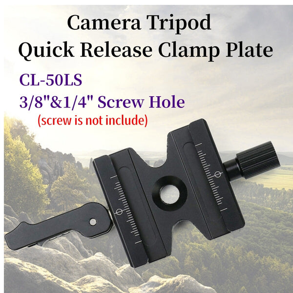CL-50LS Quick Release Plate Clamp 3/8"&1/4" Screw Hole Camera Tripod Adapter AU