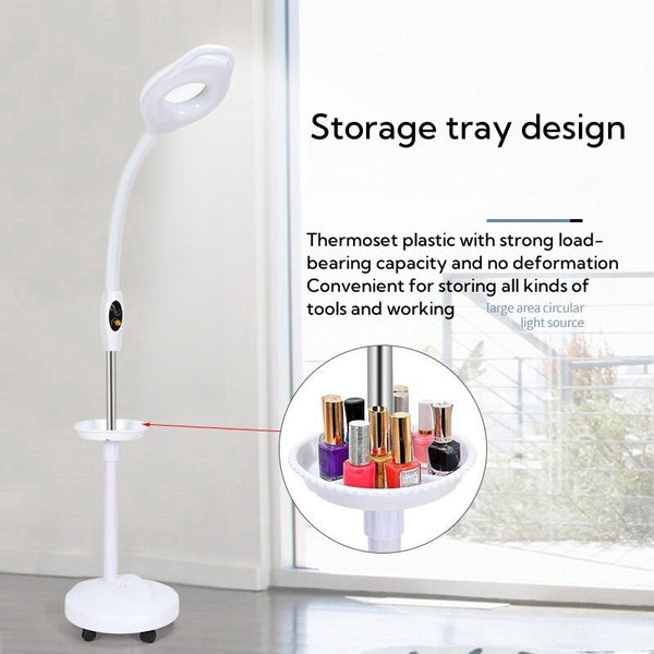 16x Gooseneck Magnifying Floor Lamp Glass Led Adjustable Floor Lamp Rolling Base