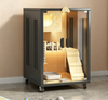Luxury Cat Villa Wood Cat House Indoor Cat Cage Pet Exhibit Cabinet Clear Glass