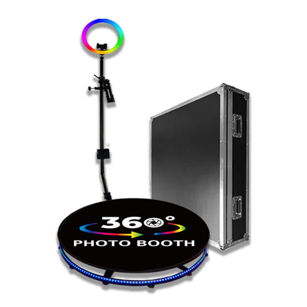 360 Spin Photo Booth Dia 100cm Automatic Rotating Video Booth w/ Flight case