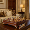 Deluxe Birch 40cm Chess Set Table Wooden Timber with Wooden & Metal Pieces