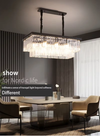 Modern Crystal Chandelier 8 Lights Black Ceiling Pendant Light Fixture 3 Colors